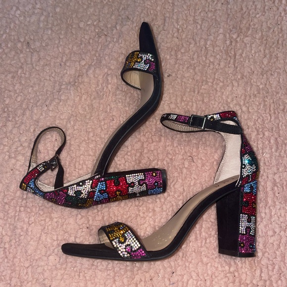 Colorful 3 inch jeweled heels - Picture 1 of 6